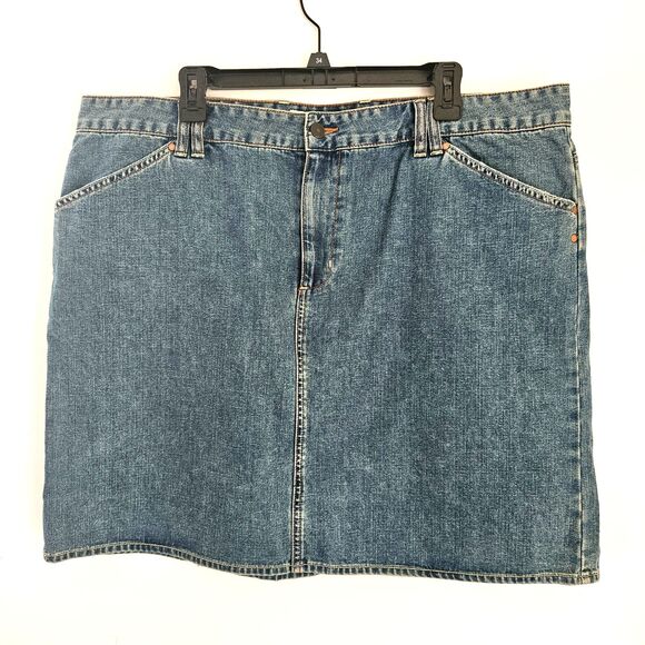 Old Navy Jeans Skirt Womens 20 Plus Size Cotton Denim Pockets W 41" L 20" - Picture 10 of 11